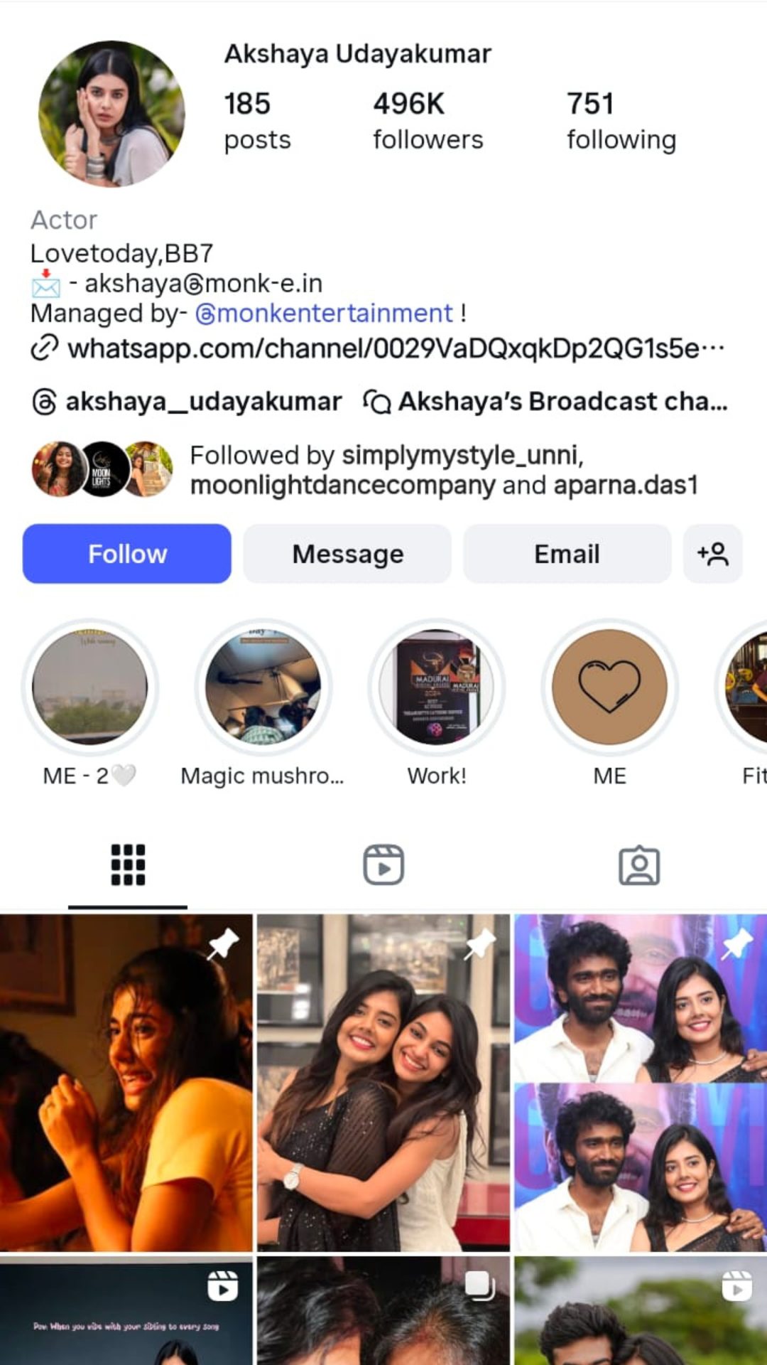 Instagram influencer profile page image