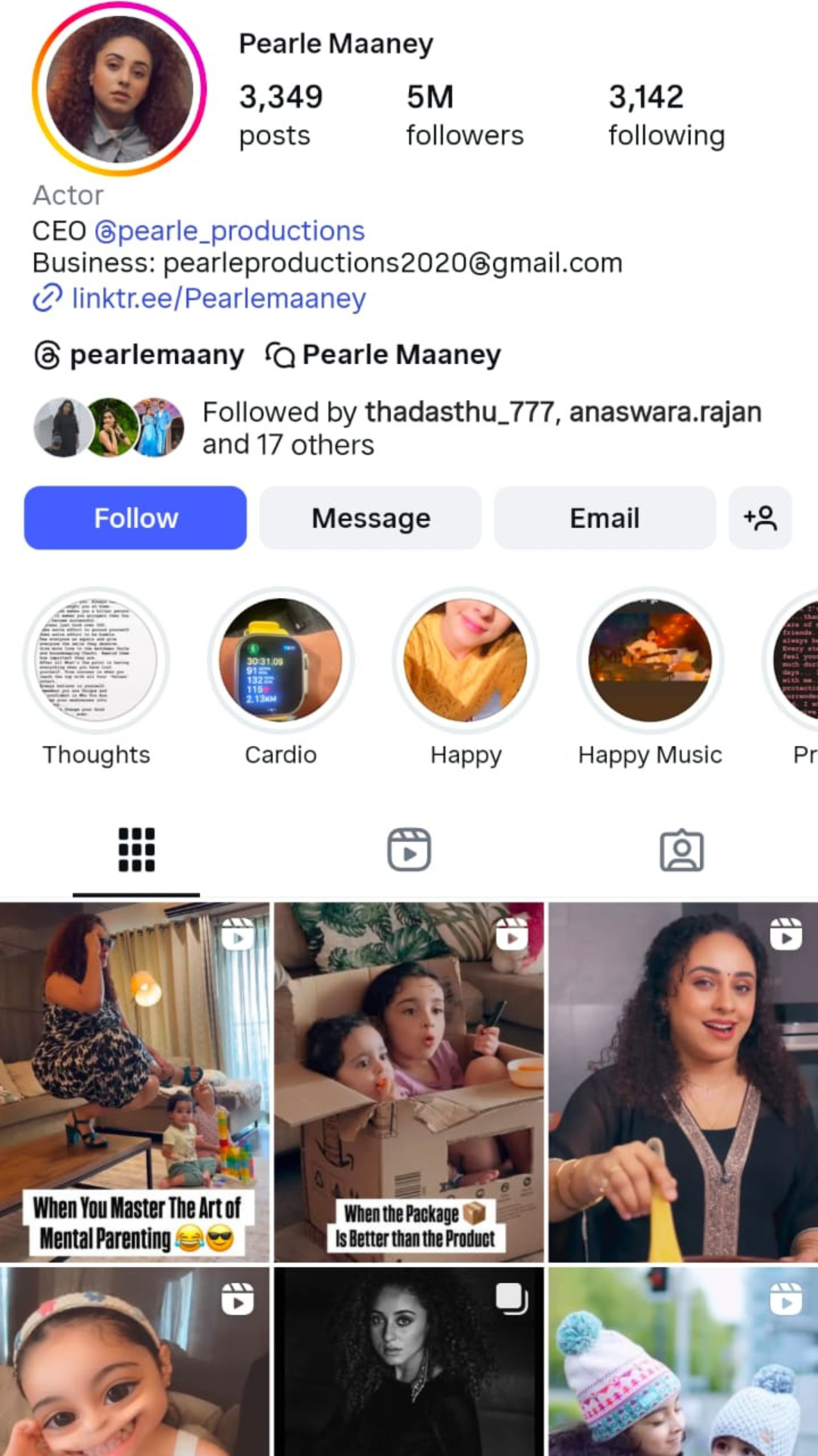 Instagram influencer profile page image